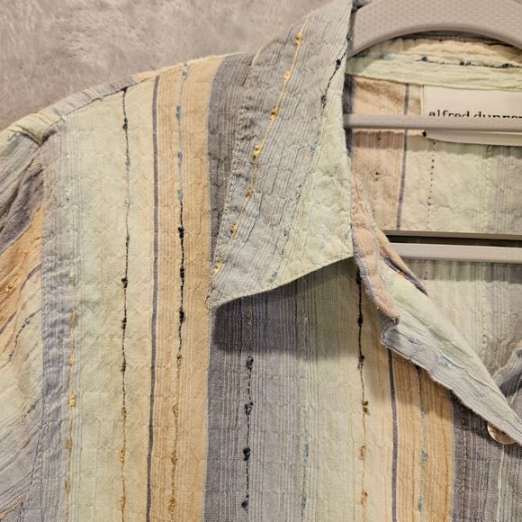 Alfred Dunner Blouse womens 14 colorful crinkly embroidered shell buttons career - Picture 13 of 16